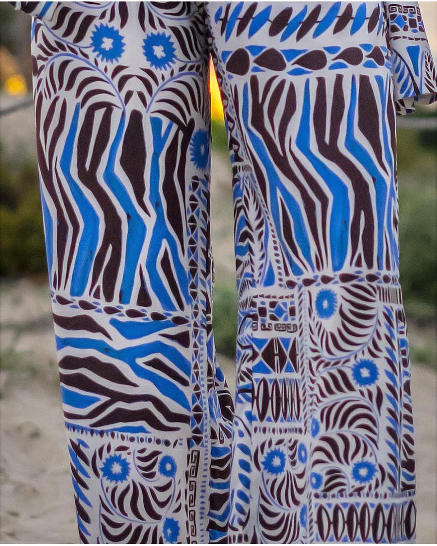 PANTALON LARGO ESTAMPADO CON BOLSILLOS EST.ETNICO