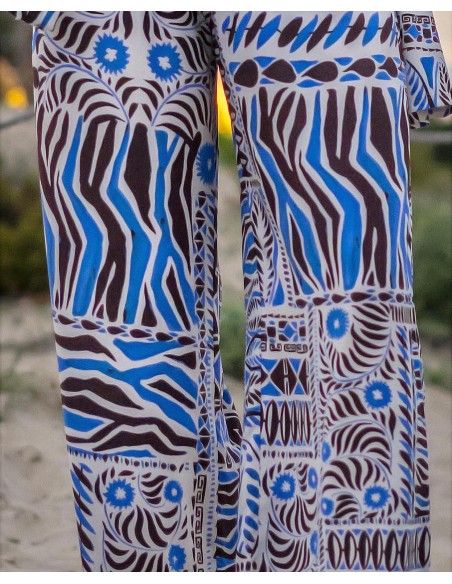 PANTALON LARGO ESTAMPADO CON BOLSILLOS EST.ETNICO