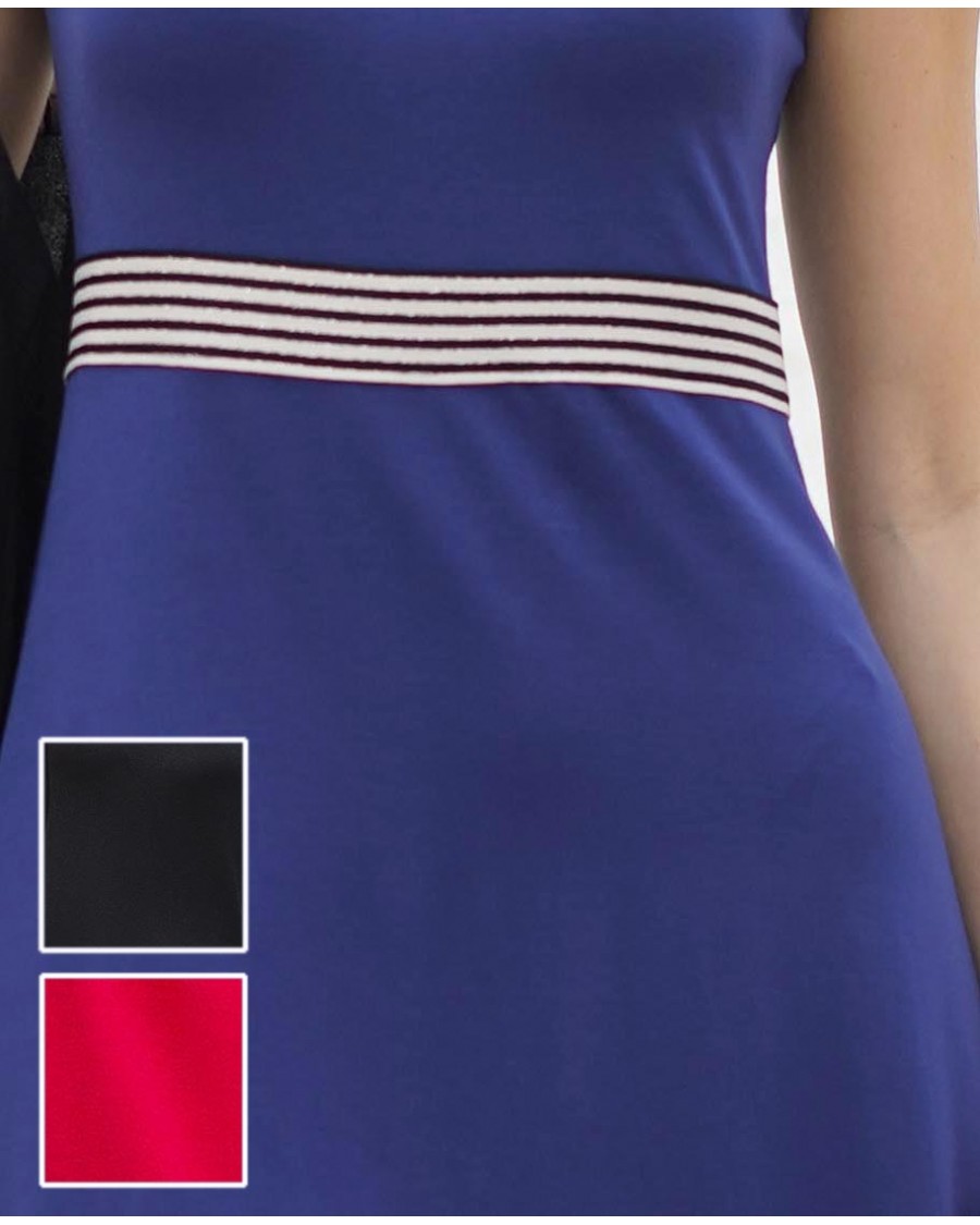 VESTIDO ACAMPANADO DE PUNTO LISO