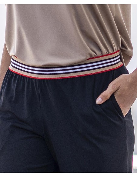 PANTALÓN TEJIDO DE PUNTO LARGO 3/4 GOMA FANTASÍA