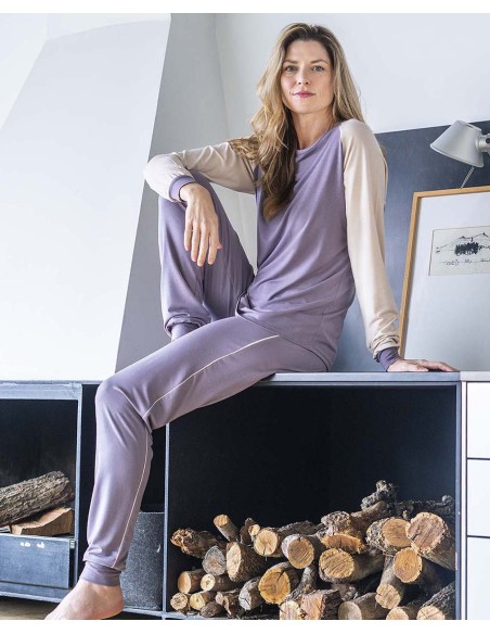 PIJAMA DE MODAL ELASTÁN MANGA RANGLAN PIJAMA DE MODAL ELASTÁN MANGA RANGLAN