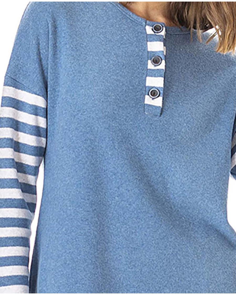 CAMISOLA DE PUNTO MILANO CON TAPETA Y CUELLO REDONDO