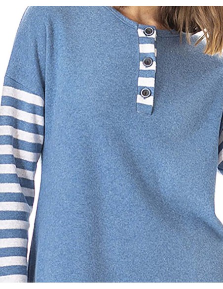 CAMISOLA DE PUNTO MILANO CON TAPETA Y CUELLO REDONDO CAMISOLA DE PUNTO MILANO CON TAPETA Y CUELLO REDONDO