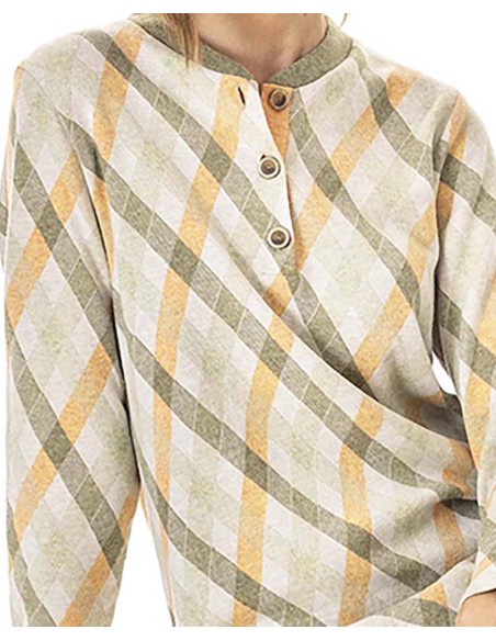 CAMISÓN CON CUELLO REDONDO Y TAPETA DE PUNTO MILANO CAMISÓN CON CUELLO REDONDO Y TAPETA DE PUNTO MILANO