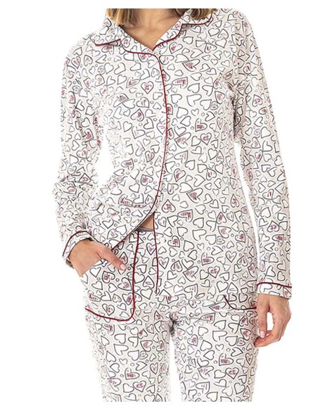 PIJAMA CAMISERO DE ALGODÓN ESTAMPADO PIJAMA CAMISERO DE ALGODÓN ESTAMPADO