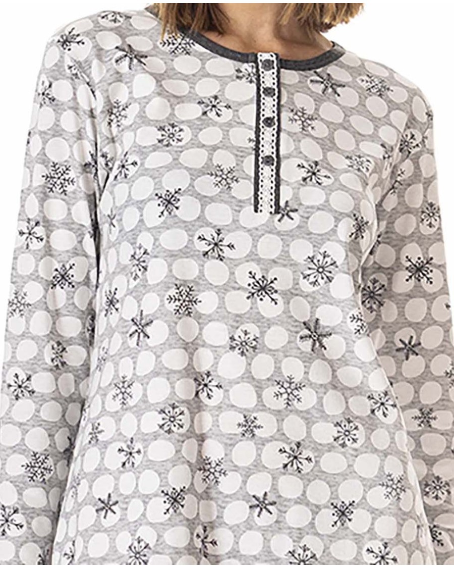 CAMISÓN ESTAMPADO CON TAPETA Y DETALLE CONTRASTRE