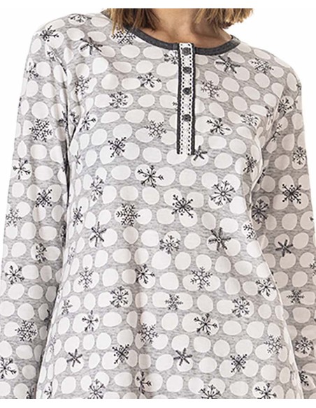 CAMISÓN ESTAMPADO CON TAPETA Y DETALLE CONTRASTRE CAMISÓN ESTAMPADO CON TAPETA Y DETALLE CONTRASTRE