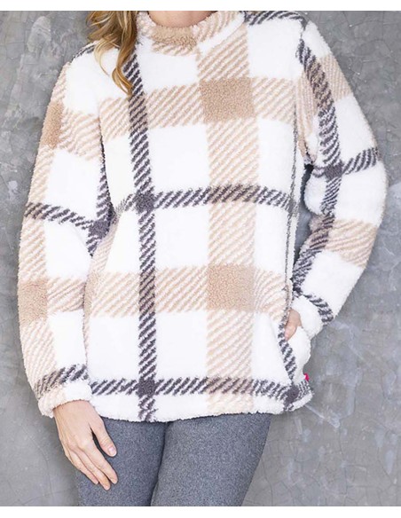 CONJUNTO DE JERSEY DE BORREGUITO Y PANTALÓN EN PUNTO MILANO CONJUNTO DE JERSEY DE BORREGUITO Y PANTALÓN EN PUNTO MILANO