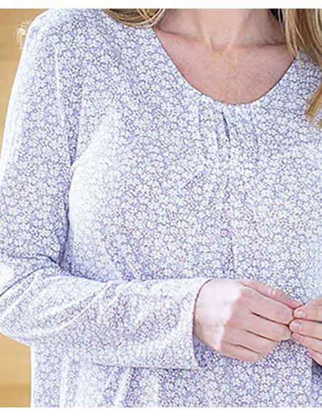 CAMISÓN ESTAMPADO CON TABLAS FRONTALES CAMISÓN ESTAMPADO CON TABLAS FRONTALES