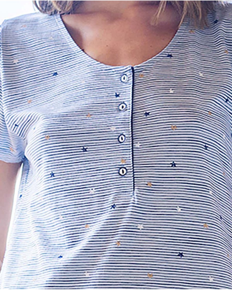 CAMISÓN  MANGA CORTA Y TAPETA