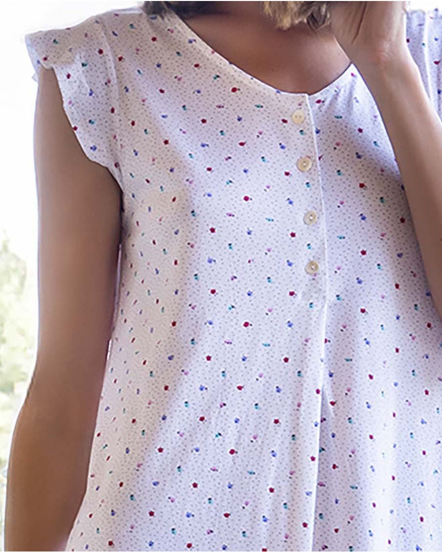 CAMISÓN  MANGA VOLANTE Y TAPETA