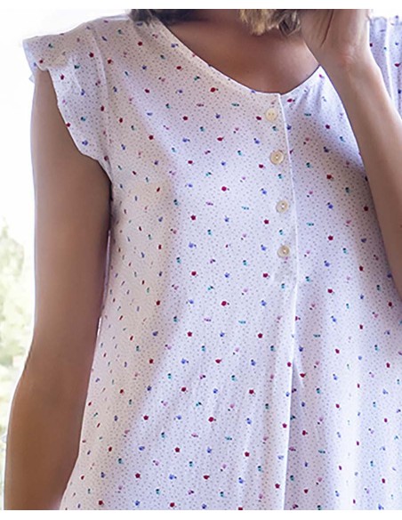 CAMISÓN  MANGA VOLANTE Y TAPETA