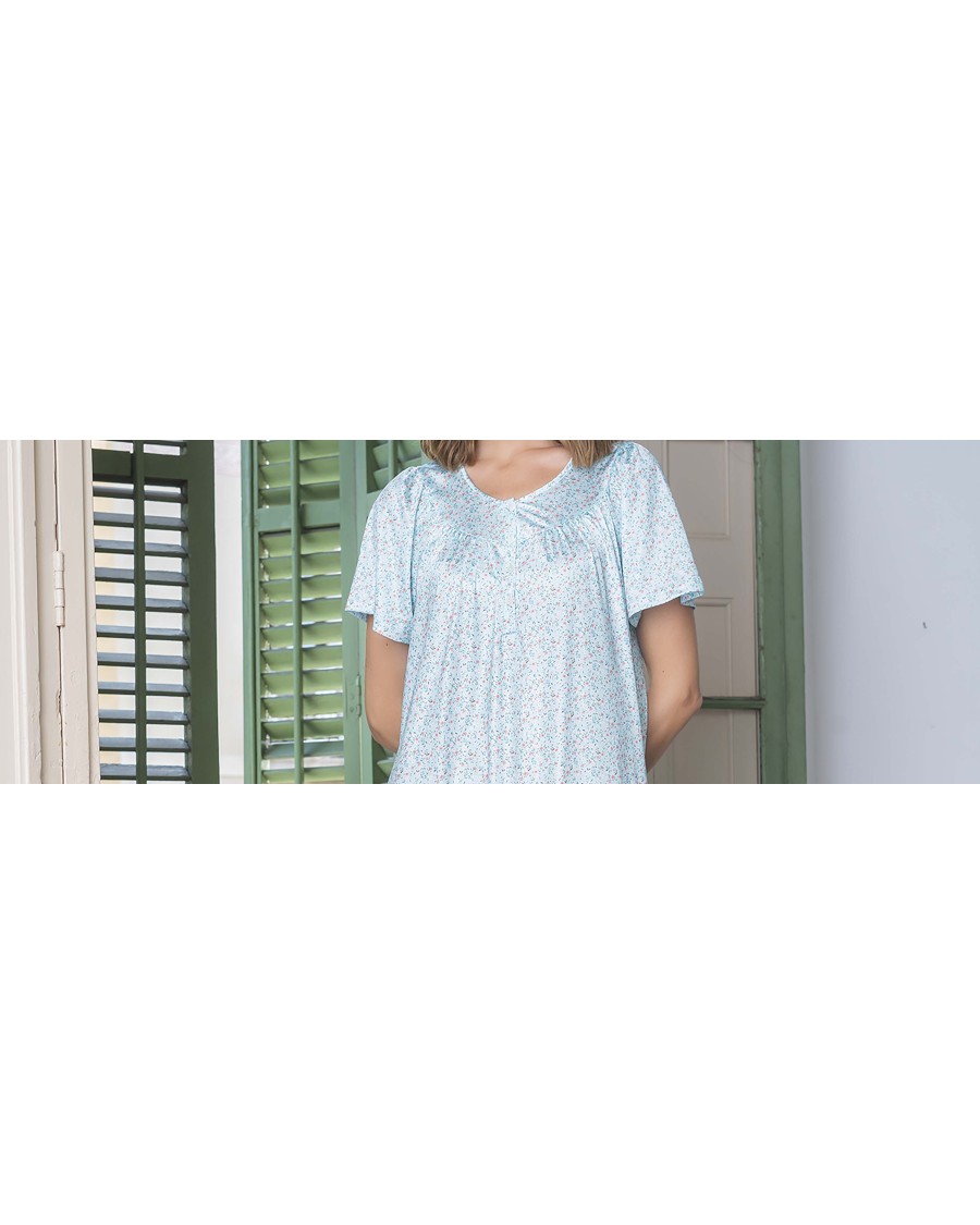 CAMISÓN DE PUNTO DE SEDA CON TAPETA Y PECHERO