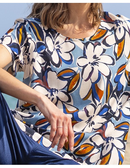 CAMISETA  MANGA CORTA  ESTAMPADO FLORAL