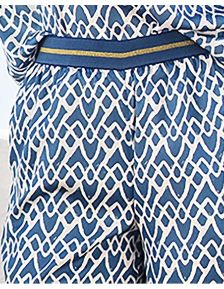 PANTALÓN EN RASO ESTAMPADO CINTURA ELASTICA DE FANTASÍA