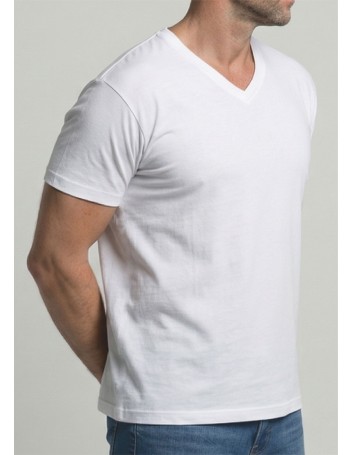 CAMISETA MANGA CORTA CUELLO PICO SIN COSTURAS