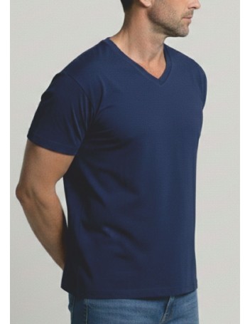 CAMISETA MANGA CORTA CUELLO PICO SIN COSTURAS