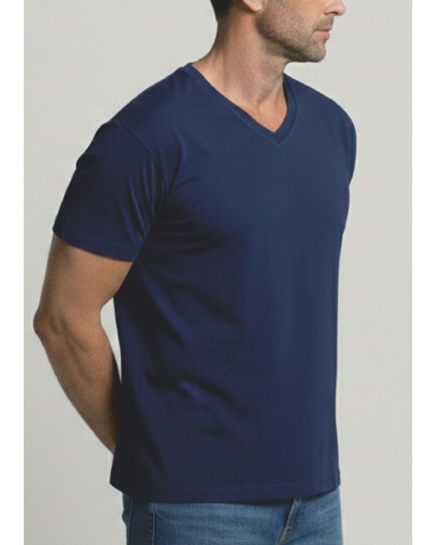 CAMISETA MANGA CORTA CUELLO PICO SIN COSTURAS