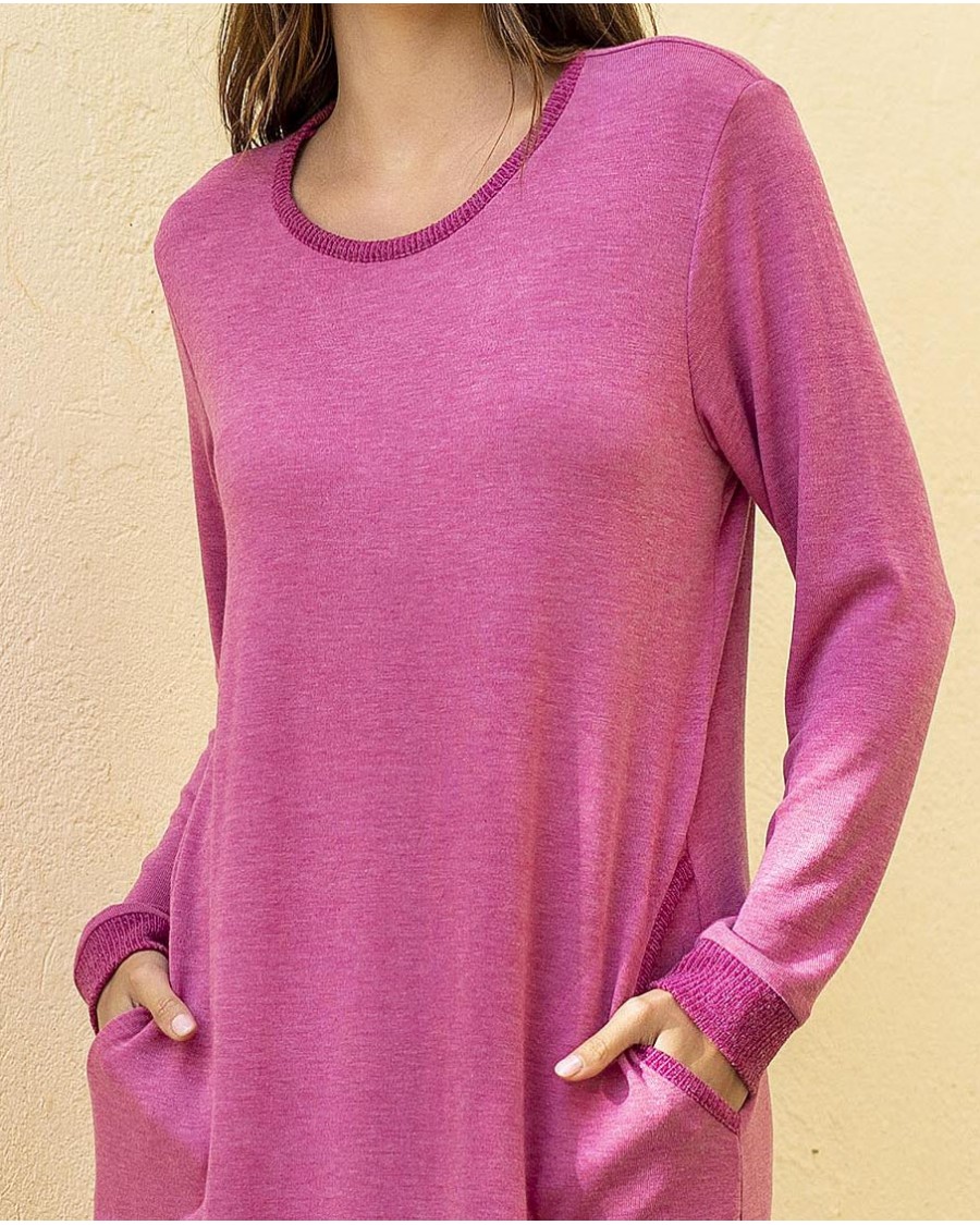 CAMISOLA LISO CON PUÑOS EN CAMISETA Y BOLSILLOS