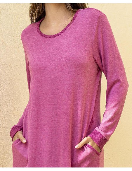 CAMISOLA LISO CON PUÑOS EN CAMISETA Y BOLSILLOS CAMISOLA LISO CON PUÑOS EN CAMISETA Y BOLSILLOS